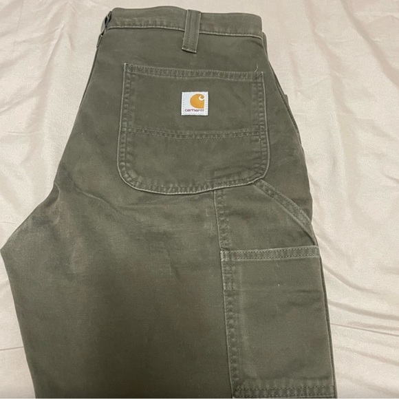 Carhartt Carpenter Pants in an Olive/Grey - Picture 1 of 3